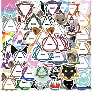 5for$10 Furry Therian 50pcs Stickers Colorful Animals Symbol Cartoon Stickers